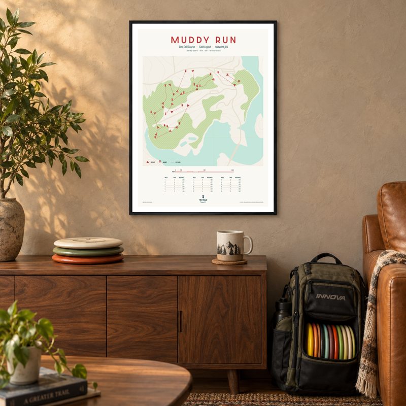 Muddy Run map poster in a room