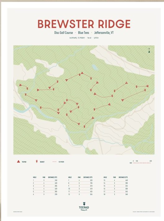 Three course map posters fanned out